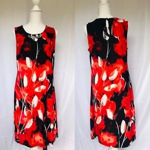 Red and Black Evening Dress by Mlle Gabrielle